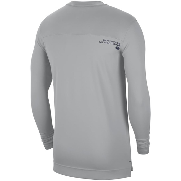 Nike Gray Penn State Nittany Lions Sideline Long Sleeve V-Neck Shirt HOLES - Picture 3 of 11